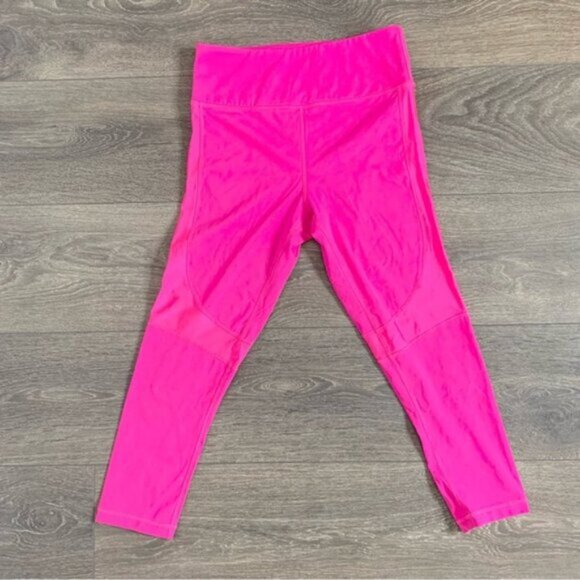 ALALA Crop Vamp Tight Leggings Hot Pink High Rise 7/8 Length Size Small - Picture 5 of 14